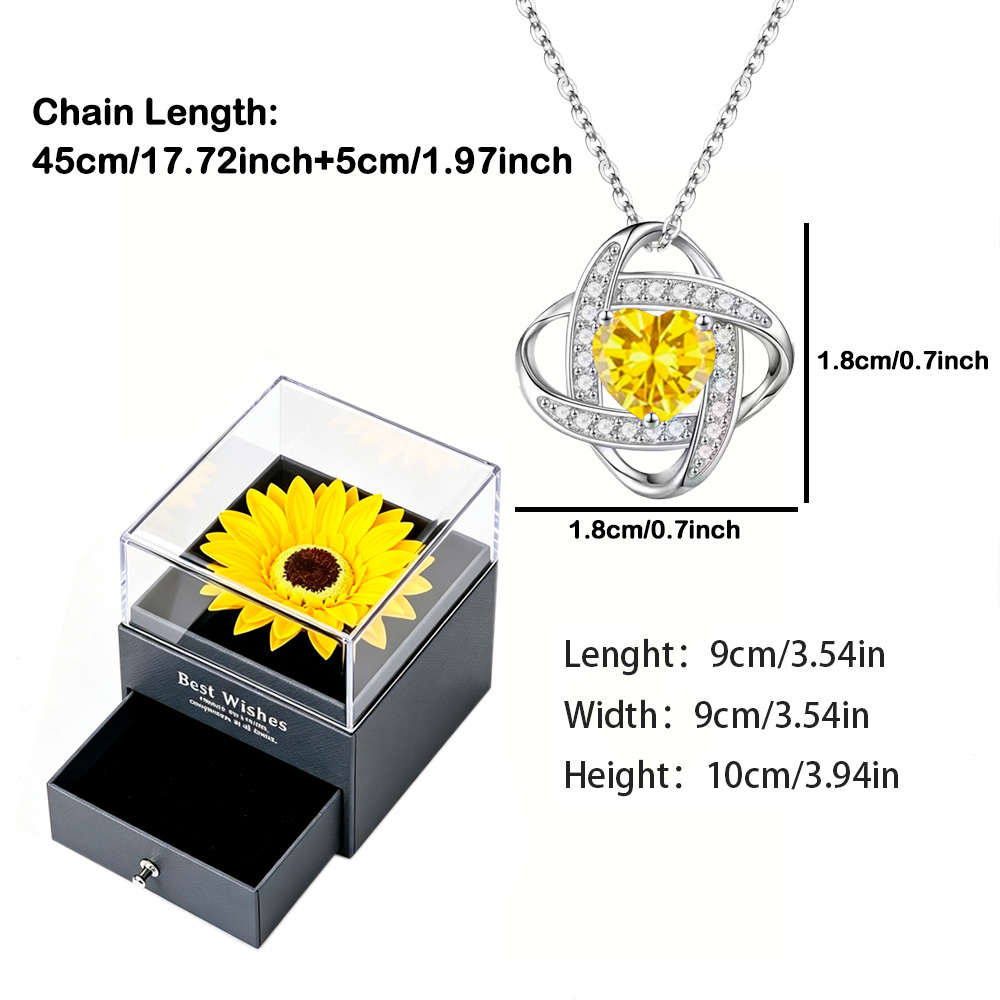 Heart Synthetic Zirconia Pendant Necklace with Gift Box