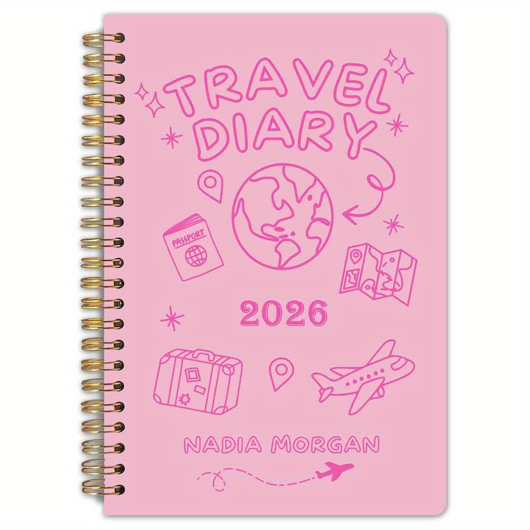 TEMU A New Year Spiral Notebook, Measuring 5.5x8.3 Inches, Featuring High-quality Lined Pages, Durable Binding, Travel Journaling, Travel Memoirs,
