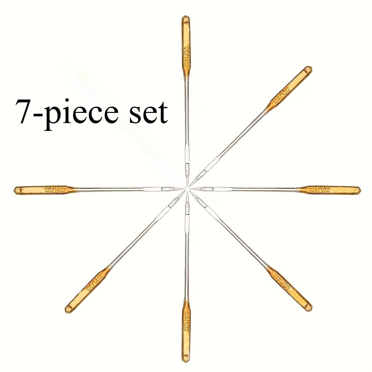 TEMU Hand Sewing Needles, 7pcs Universal Sewing Needle Set, Sizes 14 - With Golden Coating, Suitable For Home And Sewing Machine - For Various Sewing
