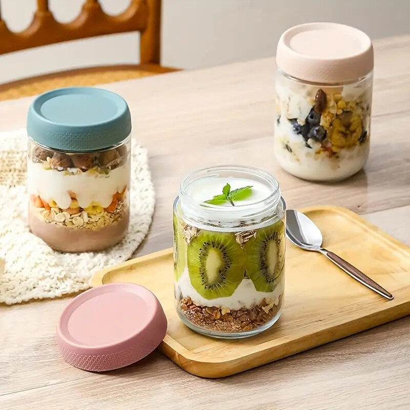 8oz Glass Jars With Lids - 6 Pack Small Food Containers For Meal Prep & Storage