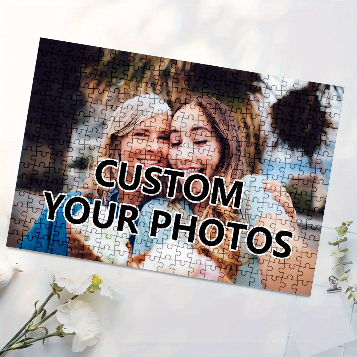 500/1000片照片个性化拼图 - diy大尺寸，带有您自己的照片/文字/标志 - 个性化记忆纪念礼物，适用于婚礼、生日、圣诞节、家庭等 - 大型团体批量折扣（500/1000片） 商品详情 2