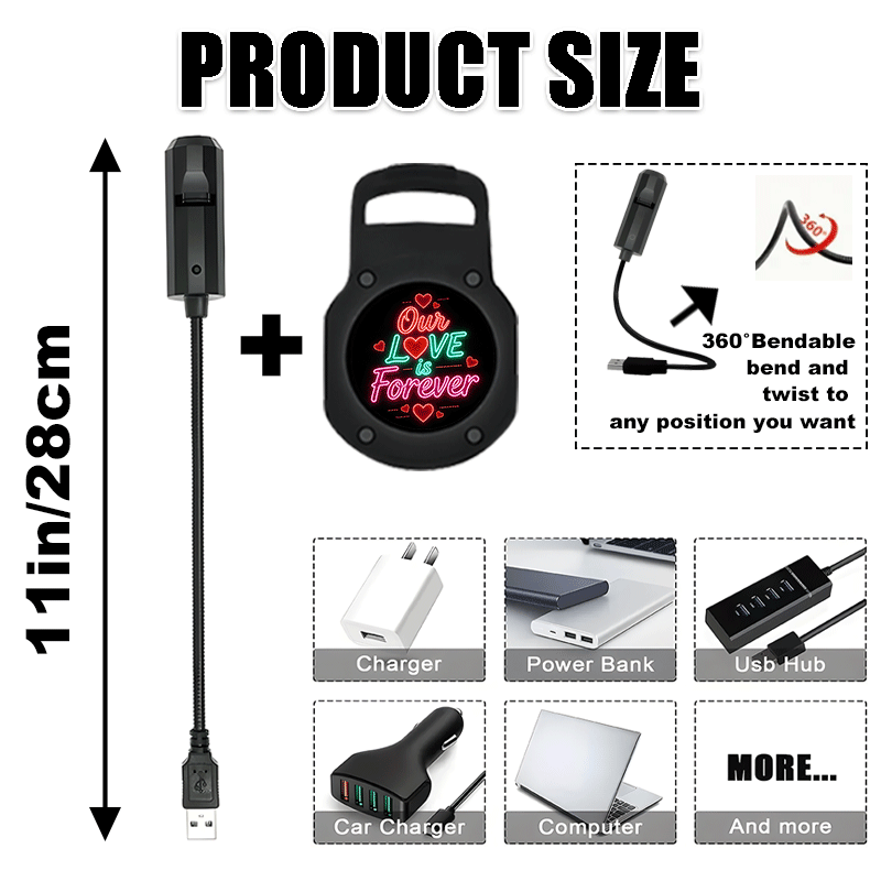 TEMU 1pc, And Hearts, Decorative Light Portable Led Projector, 360° Rotatable, Moon, Barbershop, Lounge, Attic, Stage, , Valentine's Day, For Lovers,