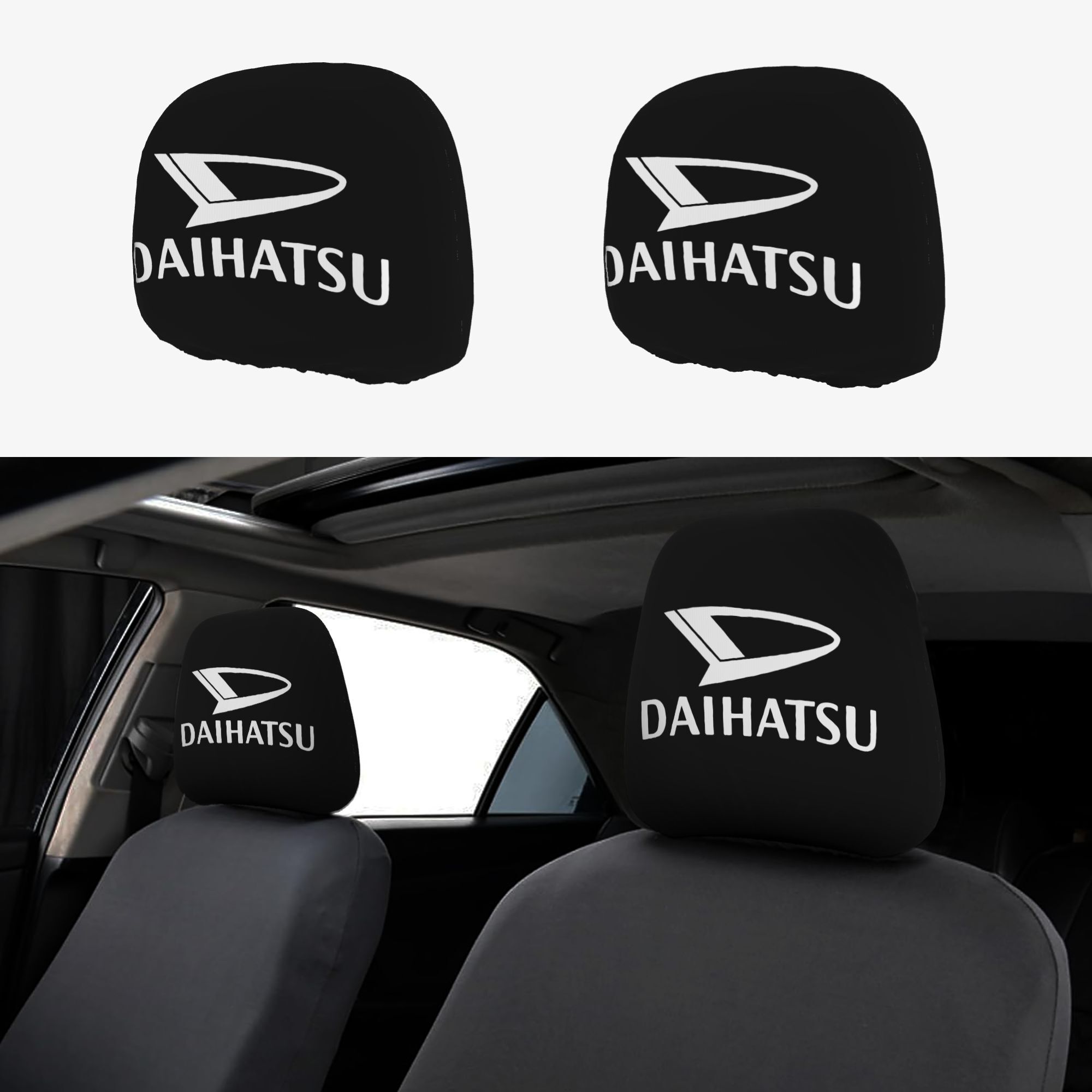 TEMU 2pcs Dd Car Headrest Covers, Protectors, Washable And Easy To Clean, , Suitable For , And Remove, Suitable For Long-distance Travel, Road Trips,