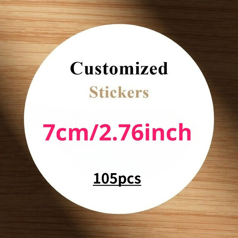 TEMU Adesivi personalizzati da 105/210/300 pezzi, diverse misure disponibili: 1.18/1.57/1.97/2.36/2.76 pollici, etichette adesive personalizzate.