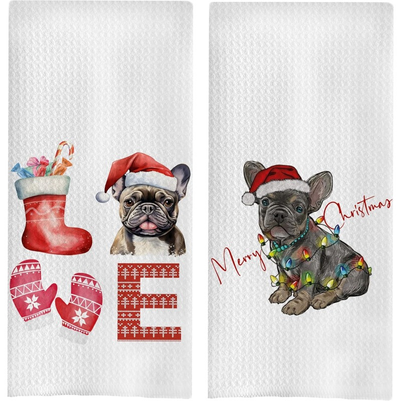 

2pcs Christmas Towel Set - - , Decorative Dish & Tea Towels, For , 18x26