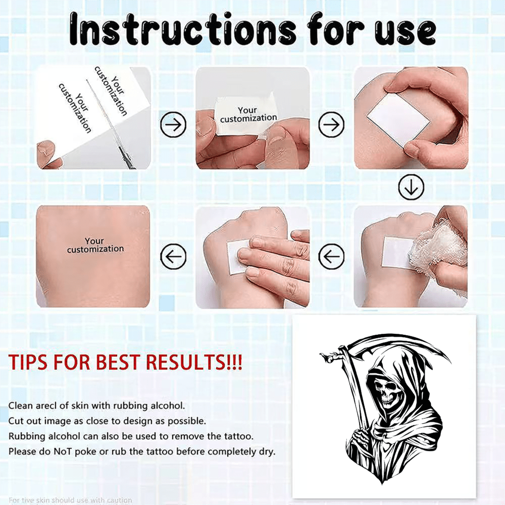 Custom Halloween Temporary Tattoo Stickers - Personalized Gothic Horror Design with Your Text/Image, High-Quality Body Art for Thighs, Parties, Events - Easy Application & Removal, No Residue, Discreet Coverage, Halloween Costumes, Party Accessories, Themed Event Accessories, Easy Application Tattoos, Event Decorations, Spooky Aesthetic,   Print, Cosplay Enthusiasts, Leg Tattoo Sticker, Complete Leg Temporary Tattoo