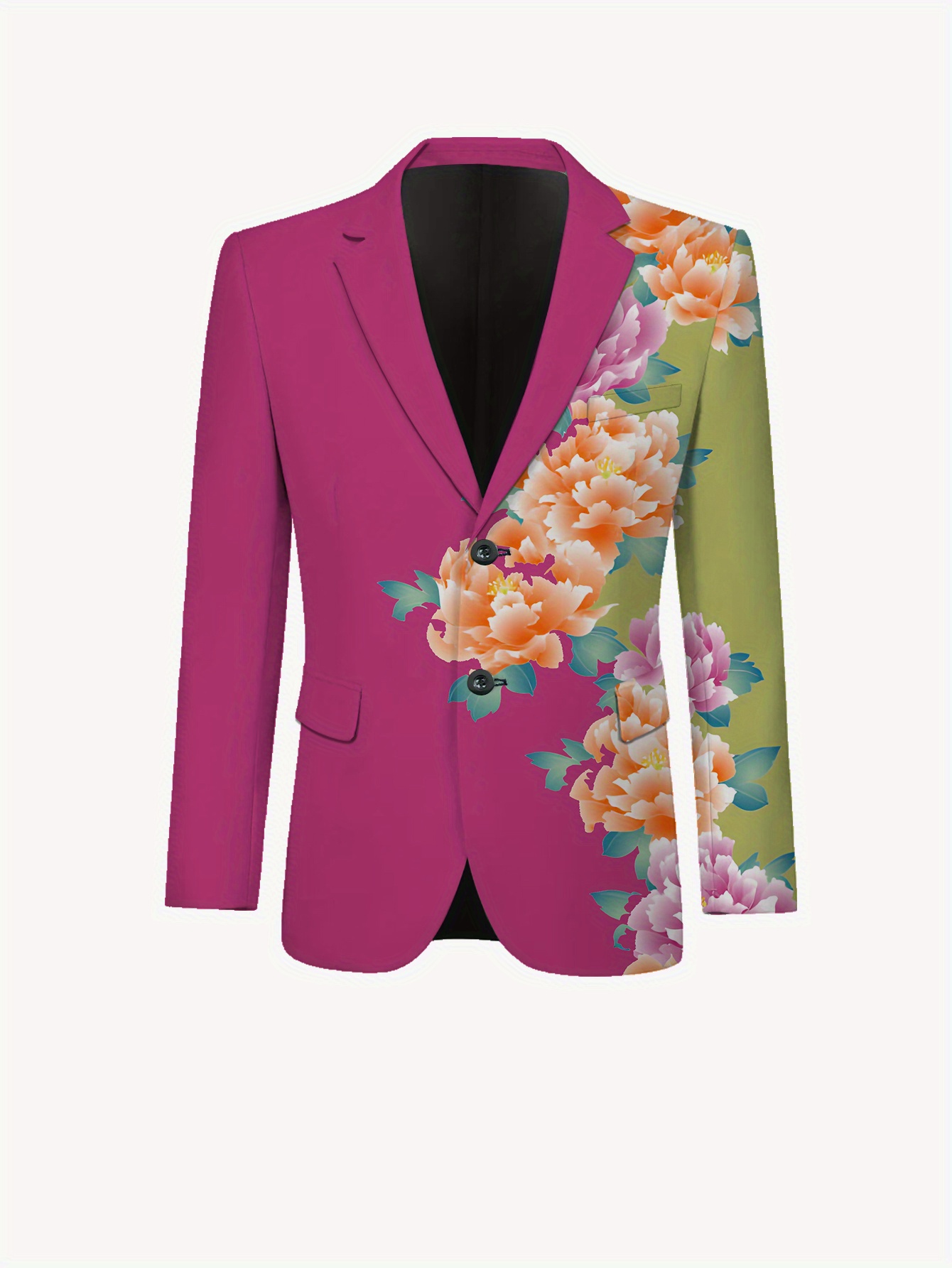 mens casual floral print suit stylish flower Temu