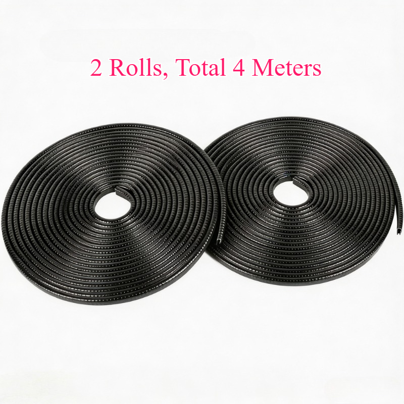 TEMU 2 Rolls, 4 Meters Long Car Door Edge Guards, U Shape Edge Trim Rubber Car Door Protection Anti-collision Rubber Clips Easy To Cut Adhesive Fit