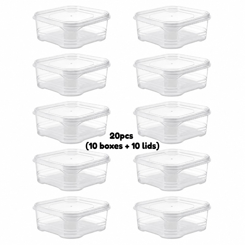 TEMU 20pcs (10 Boxes And 10 Lids) Airtight Food Storage Containers With Lids, Freezer-safe And Microwave Reheating Sealable Boxes, Ideal For Keeping