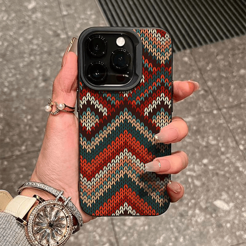 

Coque de Téléphone TPU à Motif Style Bohémien pour 15, 14, 13, 12, 11 - Design Rétro Tribal Diamant, Protection Anti-Chute, Accessoire de Luxe Créatif