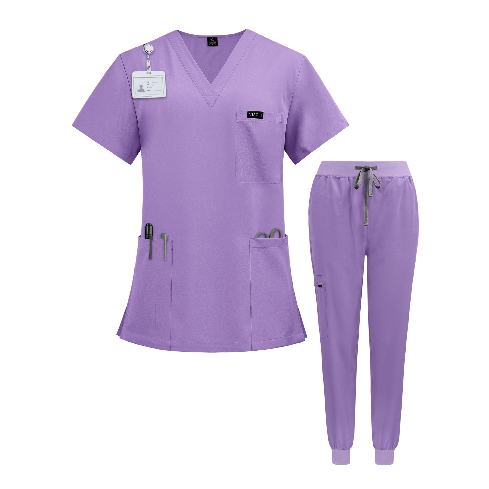 2pcs popular nurse scrub outfit women wrinkle resistant