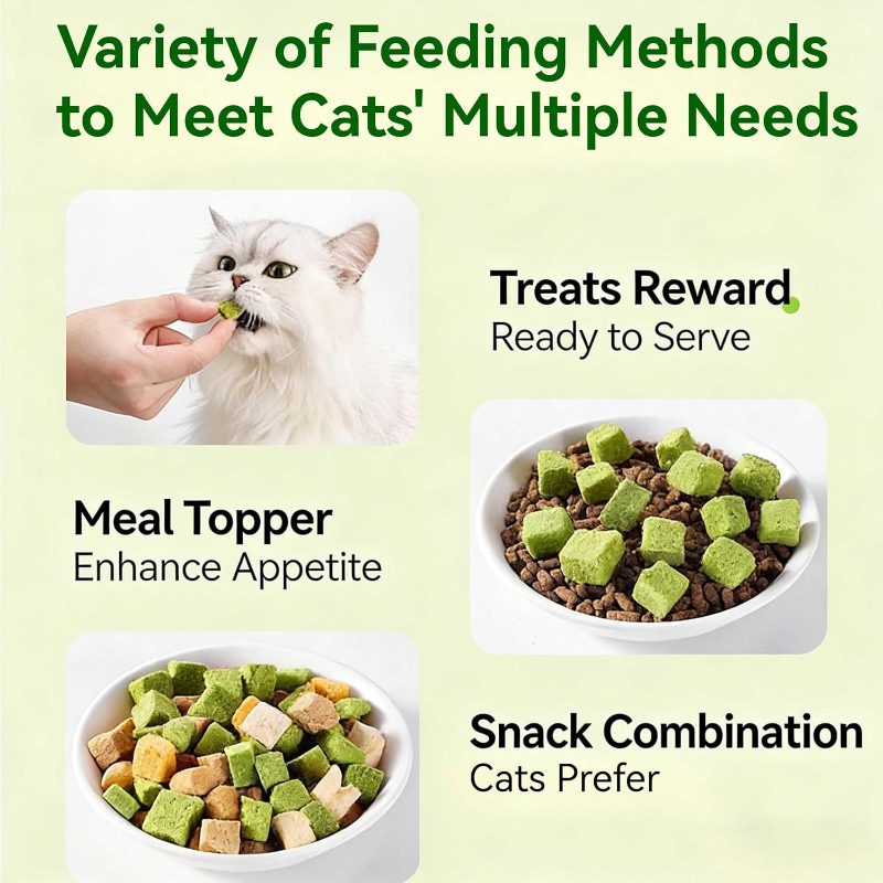 260G Grass Treats, Chew Toys Natural Dried Snacks Grinding Rod Indoor Kitten, Edible Molar Toys Teeth Cleaning Hairball (Grass Granules) - Image 4