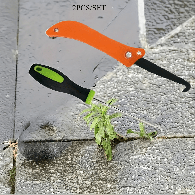 TEMU 2pcs/set Home Improvement Gardening Weeding Metal Weeding Tool, Durable, Lightweight, And Foldable Garden Weed Remover, Suitable For And Lawns,