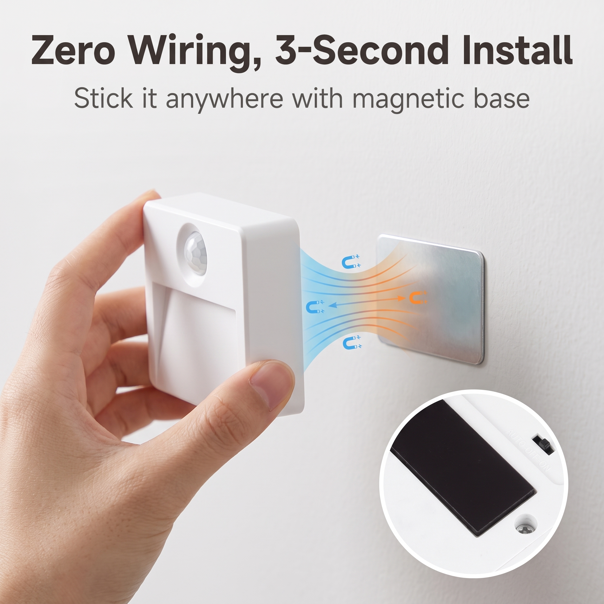 Smart Motion-Sensing Night Light with Dimmable Cabinet Light