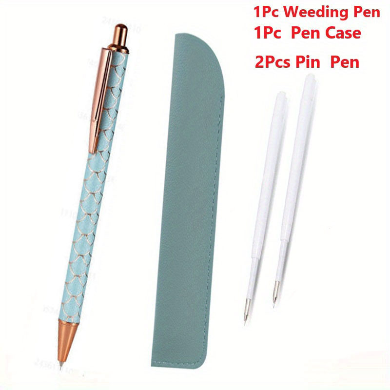 TEMU 4 pièces/Pack Outils de Désherbage, Stylo à Aiguille avec Étui, Stylo de Désherbage, Stylo à Aiguille, Outil de Suppression de Bulles, Aiguille