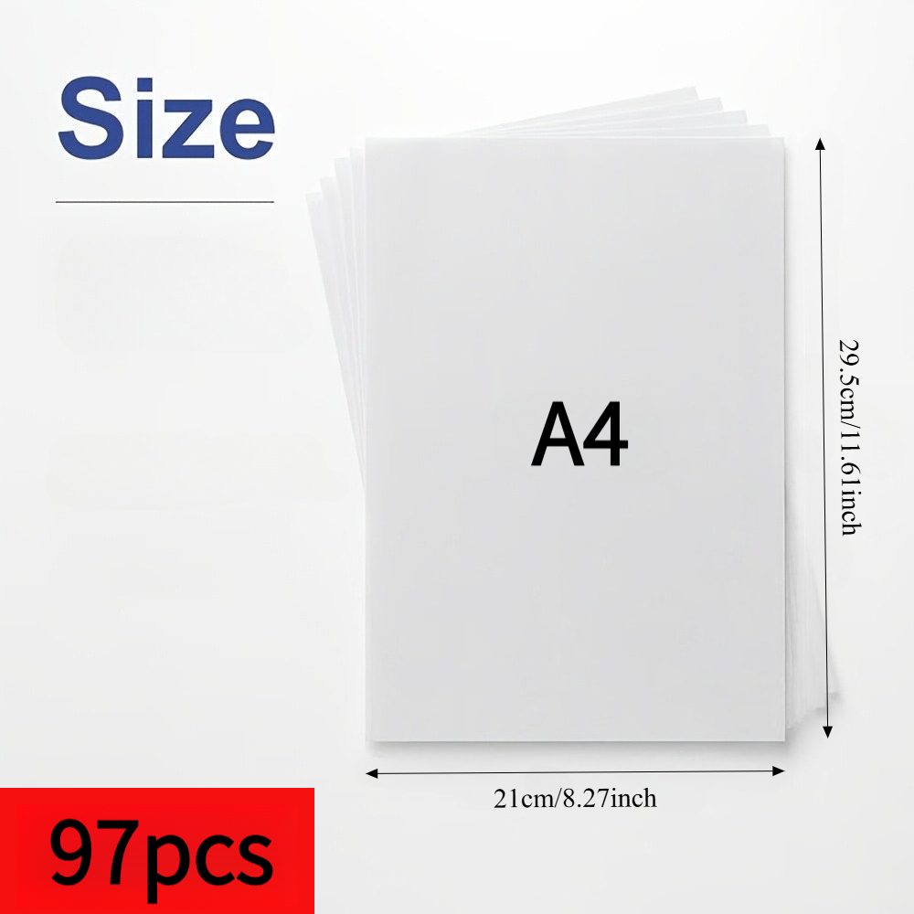 TEMU 97 Feuilles de Papier Calque, Papier à , Convient pour Fournitures d'Art de , Taille 8,27*11,61 Pouces