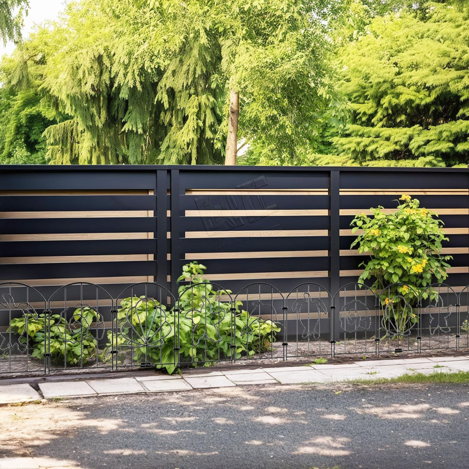 3d 10pcs pcs marine theme garden fence panels heavy duty   metal sea animal fence suitable for flower beds outdoor screens french country coastal decor with sea creature panels fish balcony border