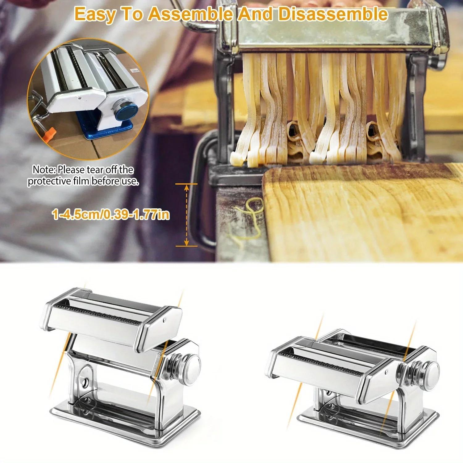 easy clean versatile manual pasta maker adjustable thickness   homemade noodles dumplings ravioli details 4