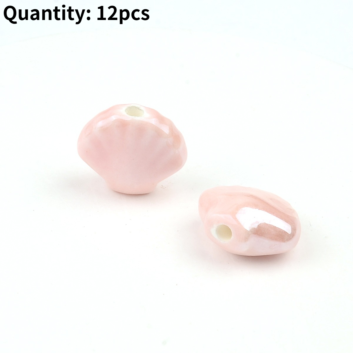 12pcs Scallop Shell Ceramic Beads for DIY Jewellery Making