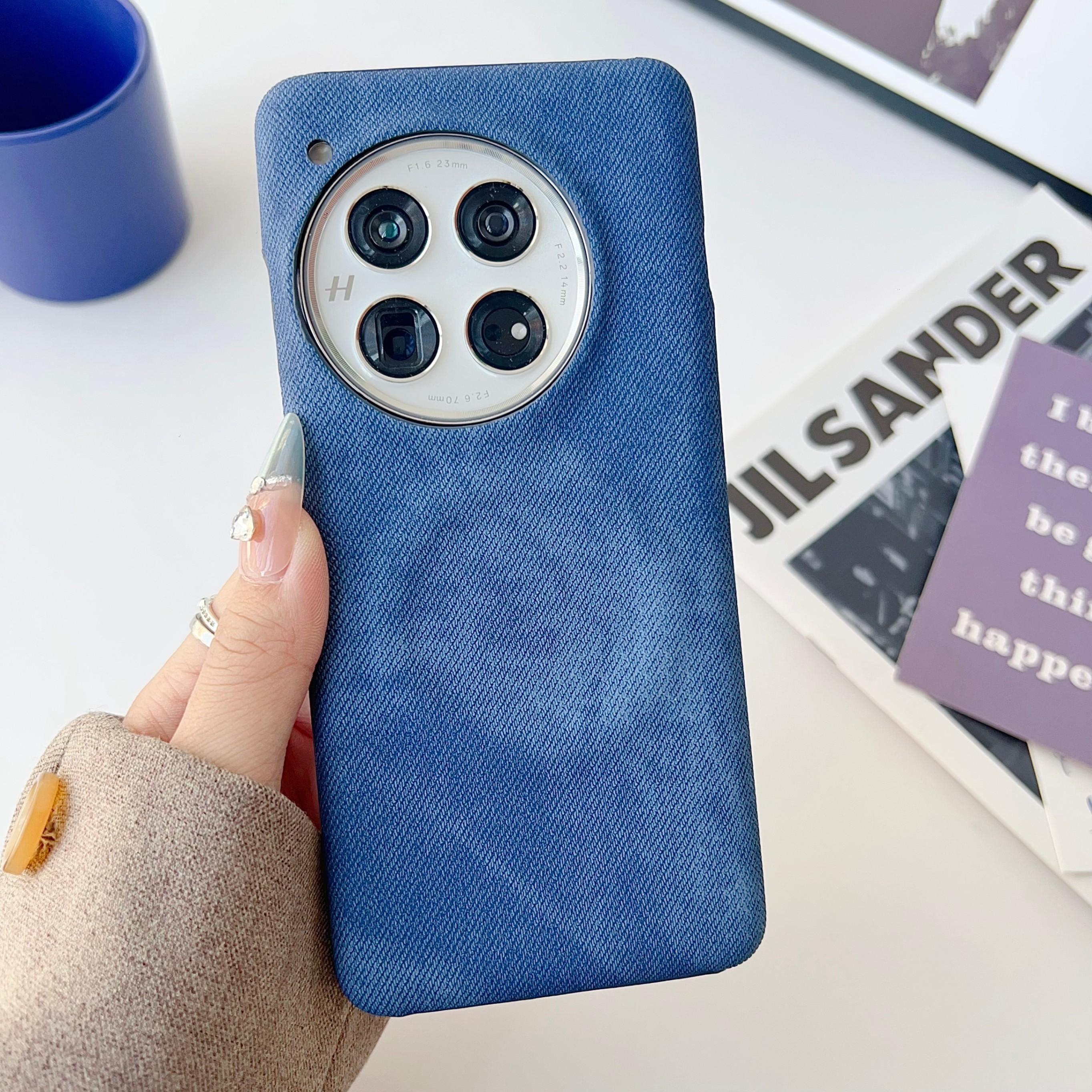 TEMU Phone Case - Vintage Denim Texture Magnetic Case Suitable For Oneplus 13, New Niche Design For Oneplus 15, Matte, Anti-slip, Dirt-resistant, And
