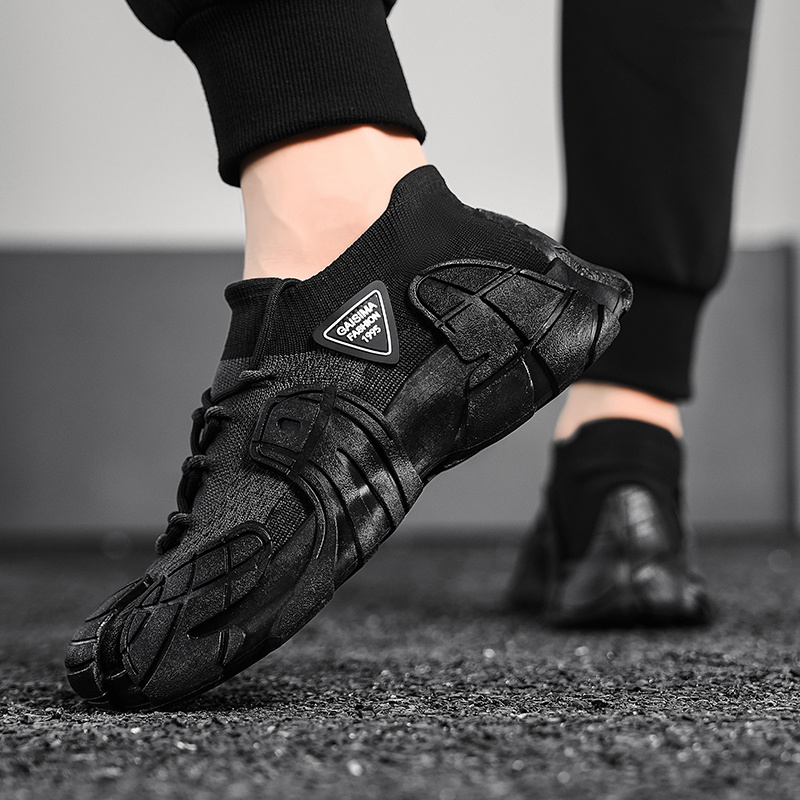 Men's Mesh Breathable Sneakers with Thick Soles, Anti-Slip Running Shoes, Shock-Absorbing, Wear-Resistant Jogging Shoes, Fashionable, Dry, Comfortable Casual Shoes