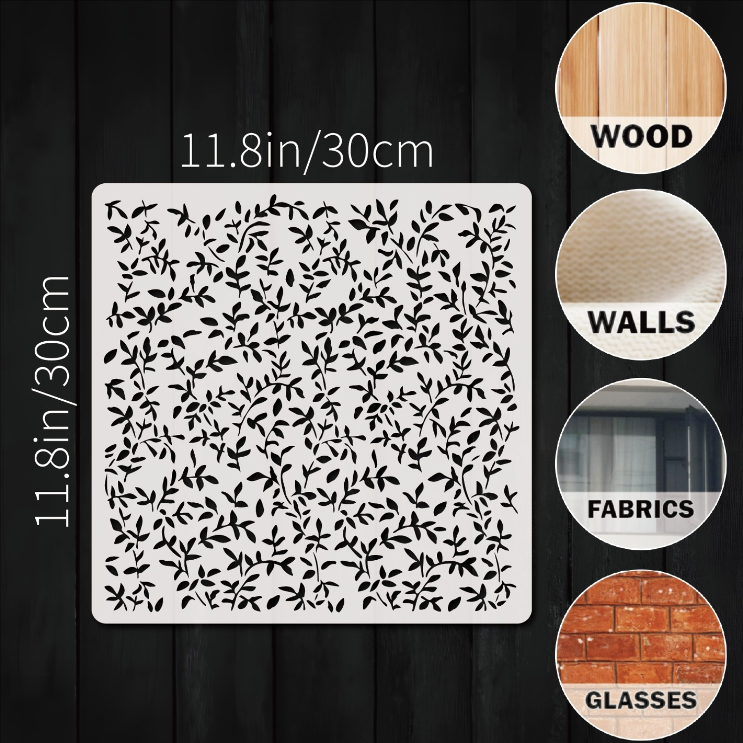 TEMU Leaf Pattern Stencil For Painting On Wall Canvas Furniture Floor Fabric - Reusable Plant Stencils For Artwork Painting