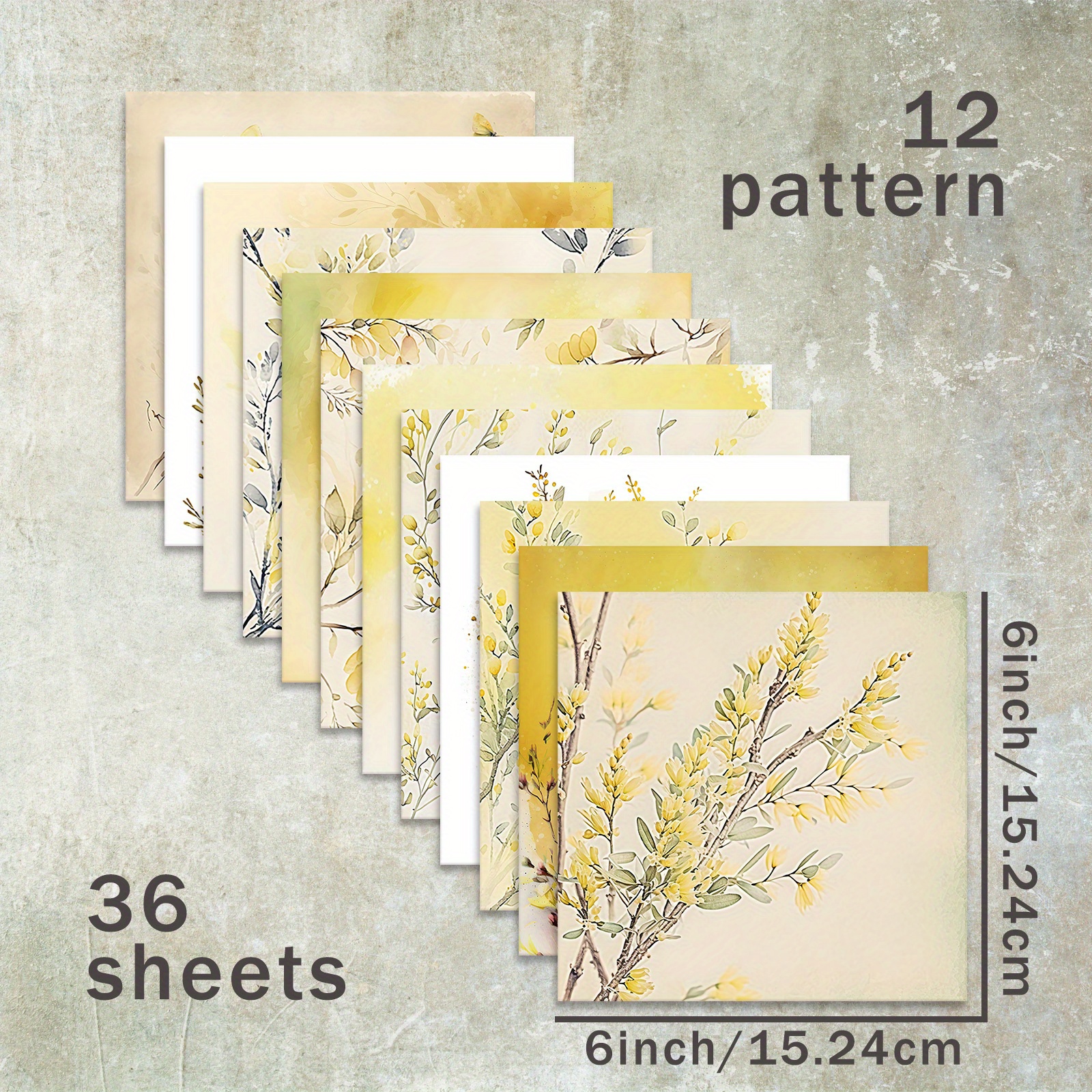 Image of 36 Sheets Of 6-inch Apricot Blooming Background Thin Paper, Suitable For Bullet Diary Trash Magazine Greeting Card Background Photo Album And Handicrafts