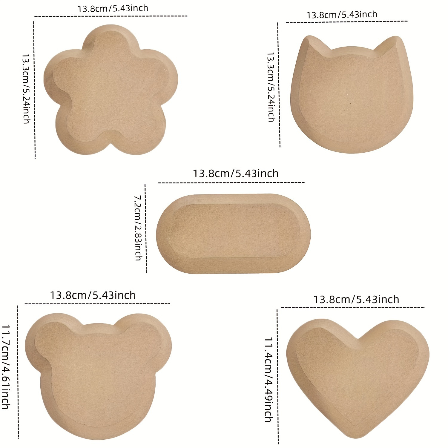 Wooden Clay Mold Set, Ceramic Craft Molds, Diy Pottery Shaping Templates, 1pc/style
