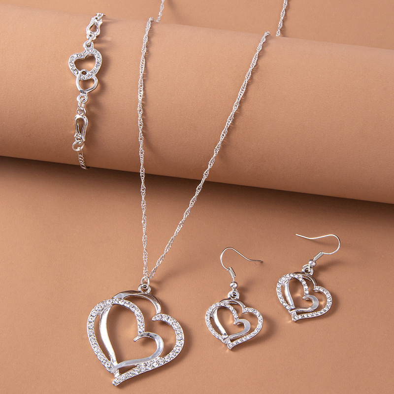 

Double Jewelry Set Pendant Necklace, Bracelet & -