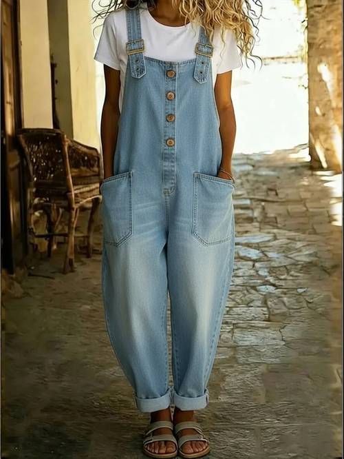 2026 new womens retro summer clothing denim with pockets adjustable length wide leg pants straight leg trousers jeans fashion versatile outfits for lady suit for spring summer autumn loose for casual occasions