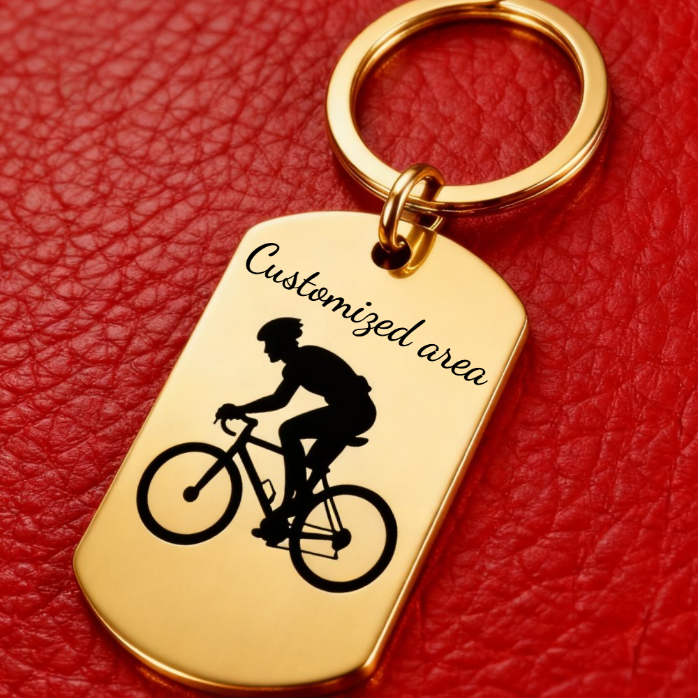 TEMU Customizable Cross-level Hot-selling Keychain, The For Cycling Enthusiasts, Laser Engraved Design, Fashionable And Popular, Suitable For , ,