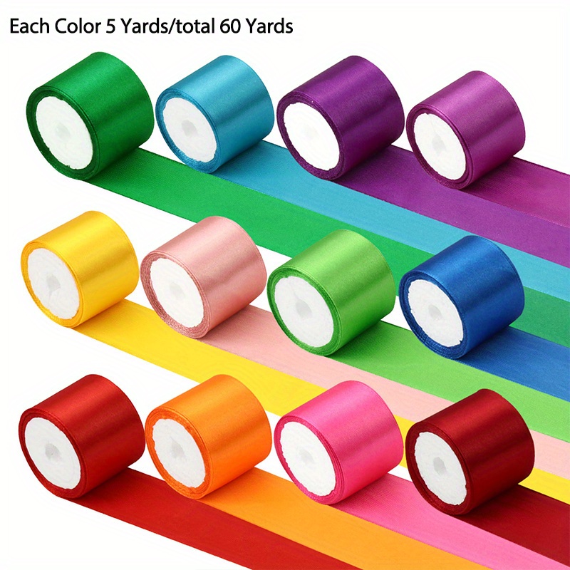 E-shop 12 Rollen 1,6 Zoll Satinband für Schmuckherstellung, Präsentation & Verpackungszubehör für Geschenkverpackung, Blumenstrauß, Hochzeit,