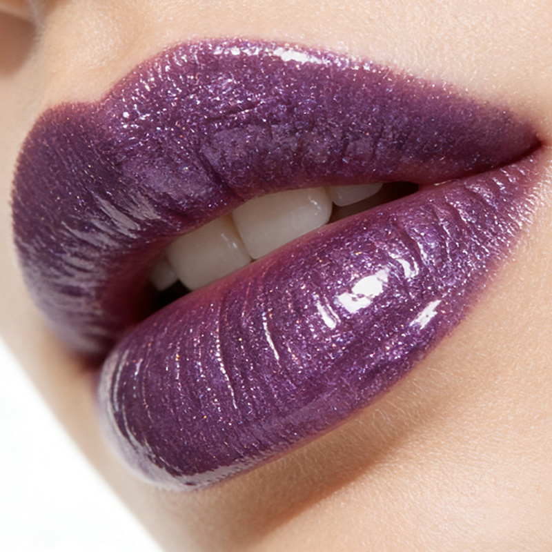 2 komada Metalik Sjajni Ljubičasti Set za Usne: Olovka za Usne, Ulje za Usne, Ruž za Usne za Žene, Dugotrajan, Lako se Nanosi, Vodootporan i Otporan na Znoj, Ne Blijedi Lako, Idealno za Svakodnevnu Upotrebu i Zabave