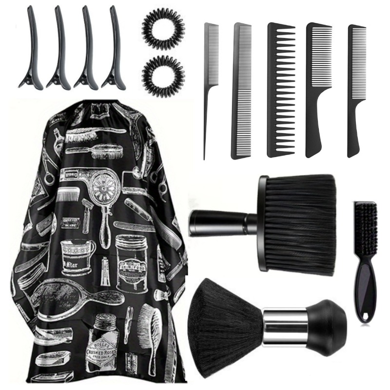 TEMU Ensemble de 15 pièces de foulards pour - Incluant foulard, pince à cheveux, peigne, brosse pour le cou et brosse pour . -poussière, convient à