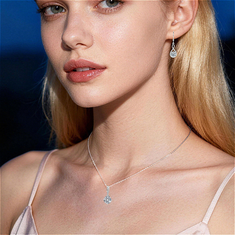 925 Silver 3-Carat Moissanite Stud Earrings — Elegant Gift Set