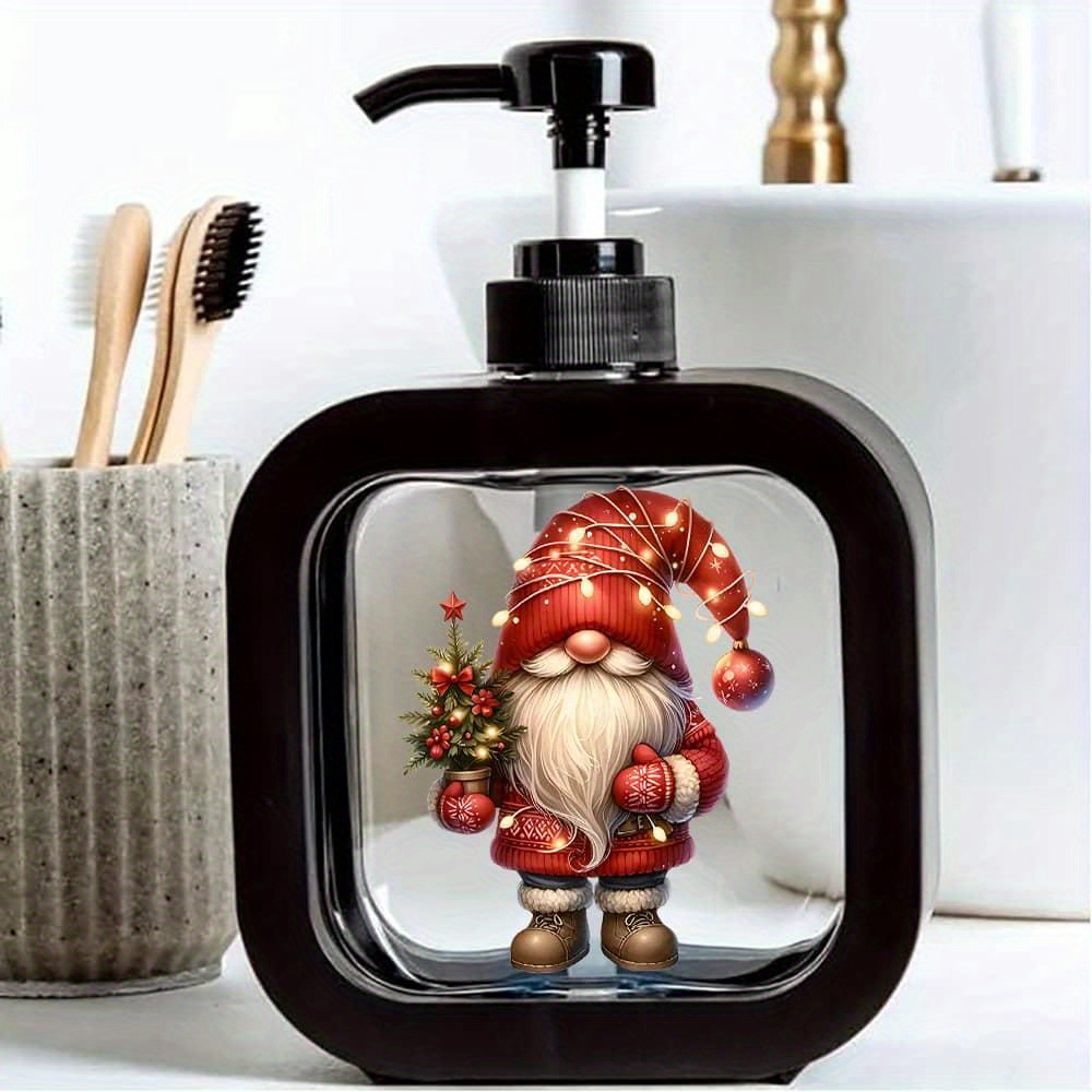 TEMU Adorable Holiday-themed Soap Dispenser Featuring A Gnome Design, Moisturizing Hand Soap Pump Bottle, Ideal For Kitchen And Bathroom Use,