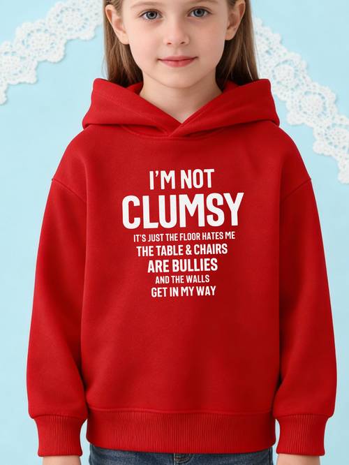 girls hooded fleece sweater im not slogan print winter fall perfect gift for kids