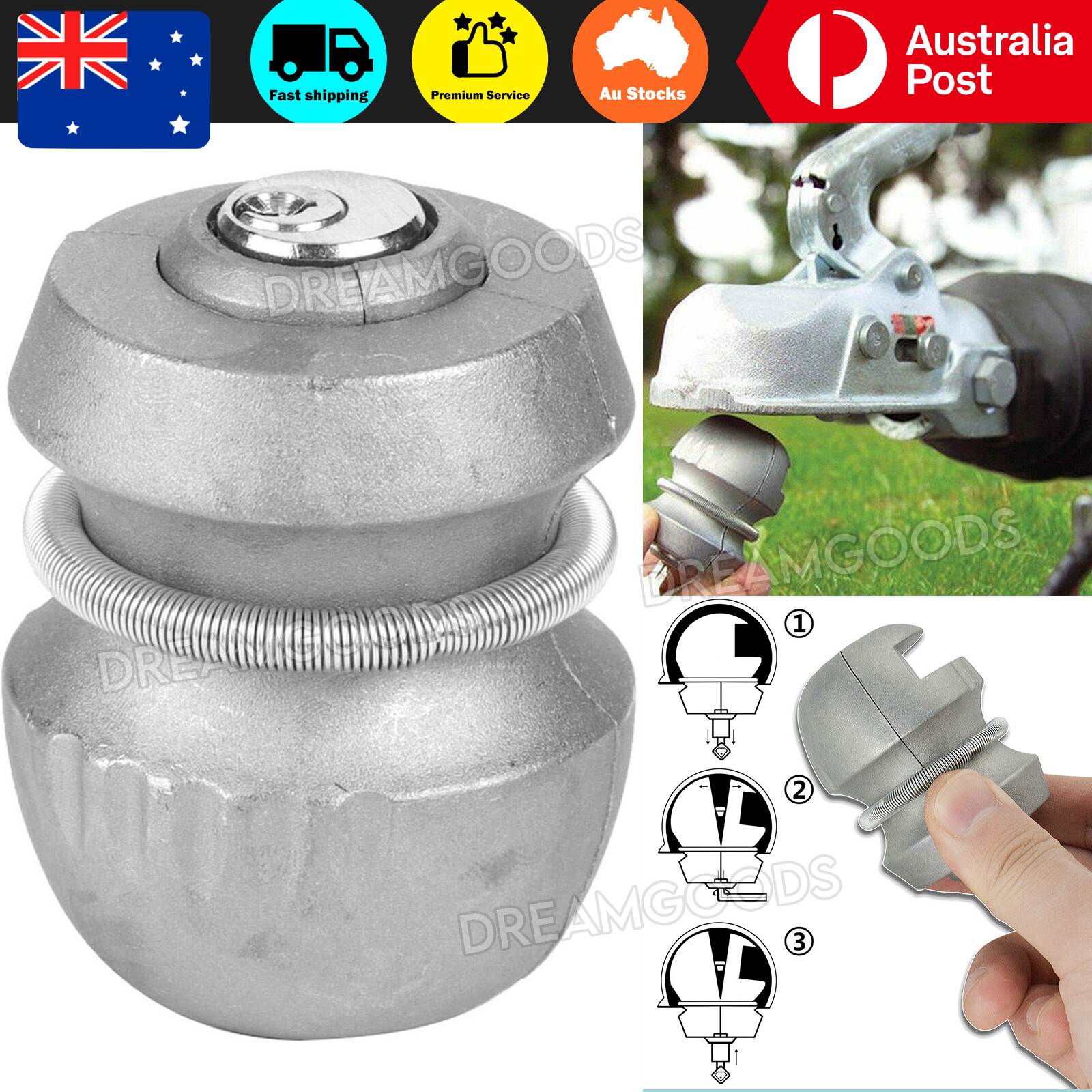 TEMU Anti Theft Trailer Coupling Hitch Lock Tow Ball Car Security Tool Kit Au