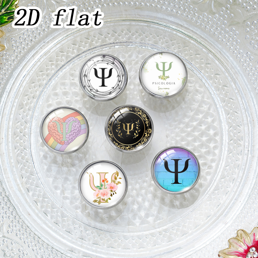 TEMU 6pcs Set Psychology Psi Symbol Pattern Glass Cabochon Lapel Pins With Stainless , 2d Flat Design, Lawyer & Judge Printed Badge Brooches, Wedding