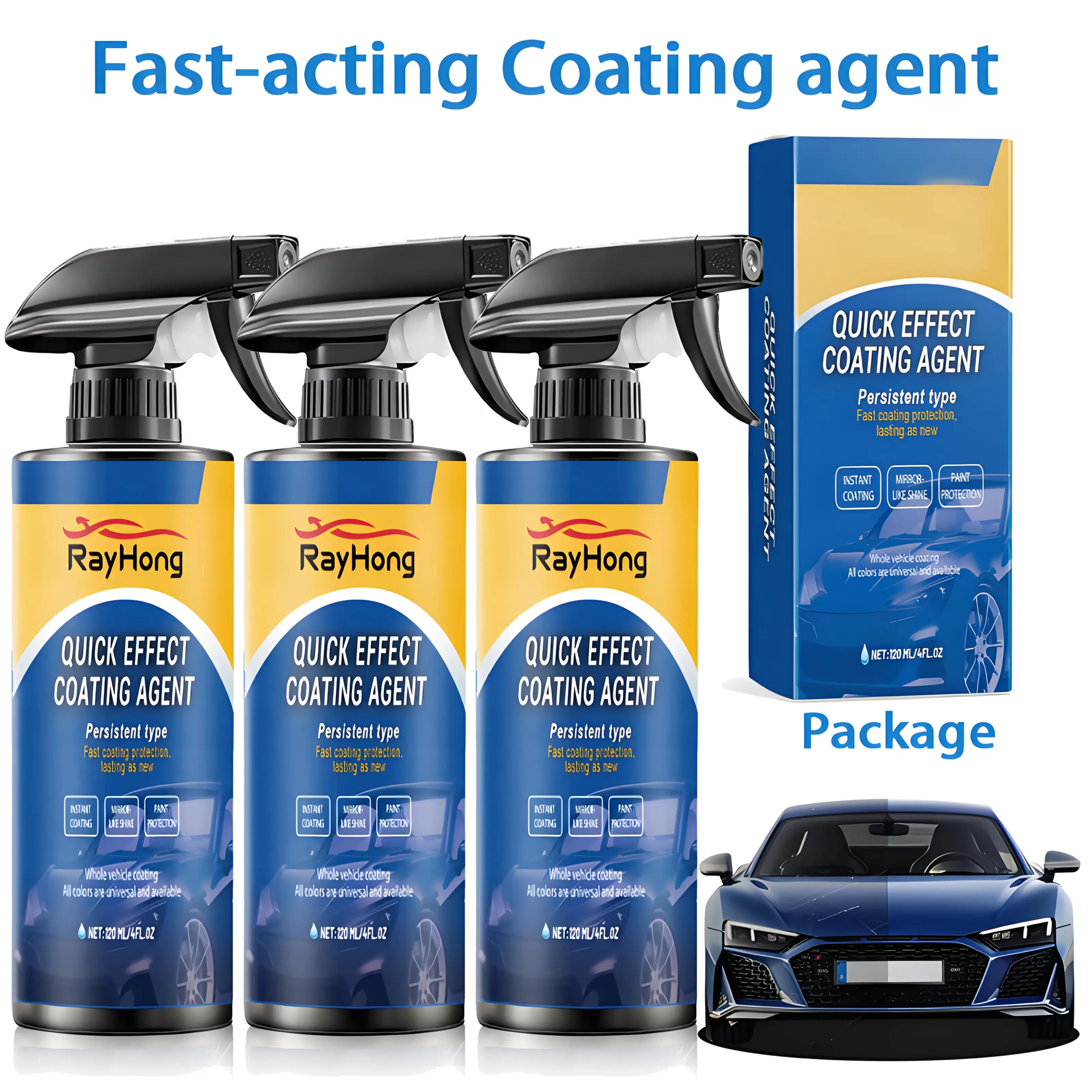 set of 3 automotive motorcycle coating sprays car coating polish condensation water mist detailing solutions free towel and sponge brush universal easy to spray protects paint glass stainless steel Product details 1