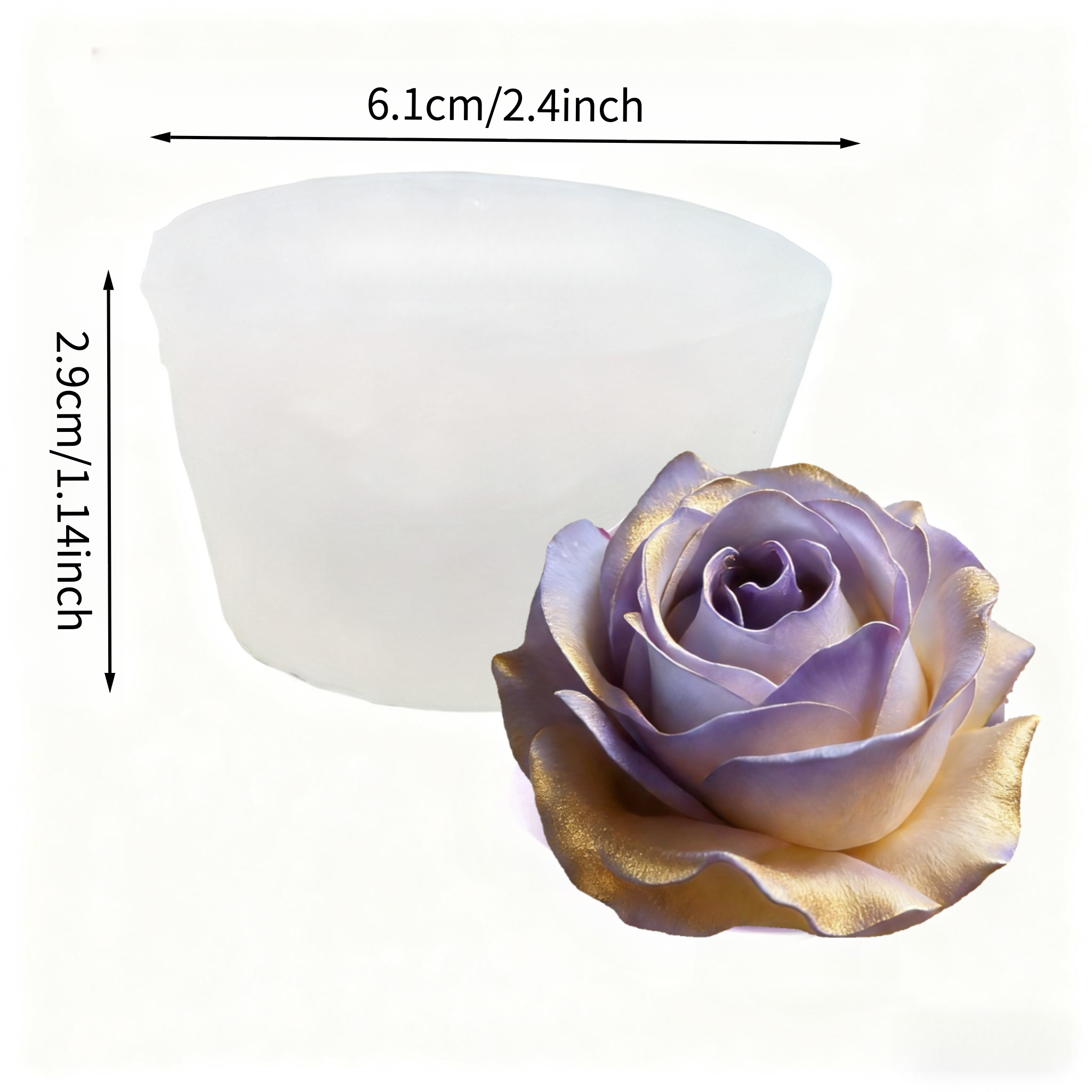 E-shop 3D Elegante Rosen Silikonform - Kerzenform, Wiederverwendbar, Flexibel für Wachs, Harzkunst, Handgemachte Seife und Tonhandwerk, Filigranes