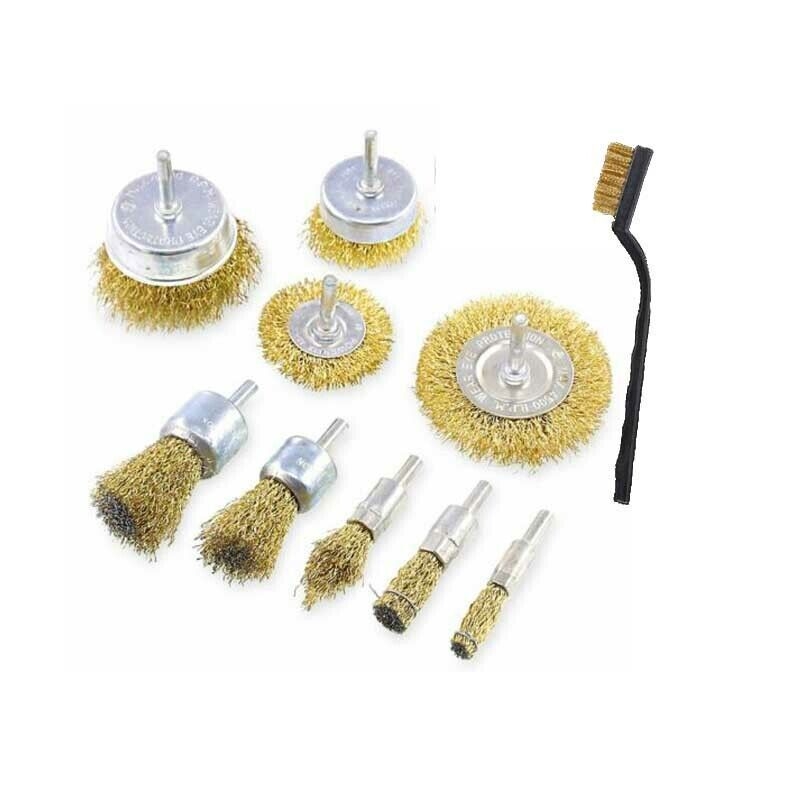 10set Brass Wire Brush Disc Brush Pot Brushes Round Brush For Drilling Machine