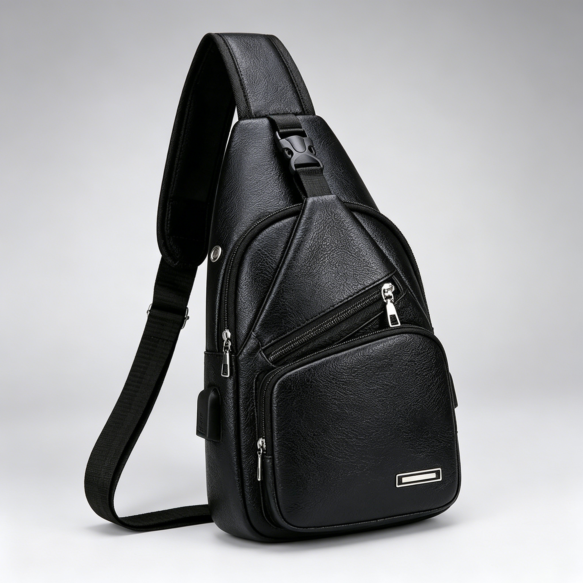 Sac Bandoulière Homme Rétro — Multi-Compartiments Cuir Sac de poitrine rétro décontracté multifonctionnel pour homme, grande capacité et plusieurs compartiments, convient pour les trajets quotidiens et les voyages, fermeture à glissière, design aux couleurs contrastées, sac bandoulière, sac de loisirs en plein air, choix idéal pour un cadeau