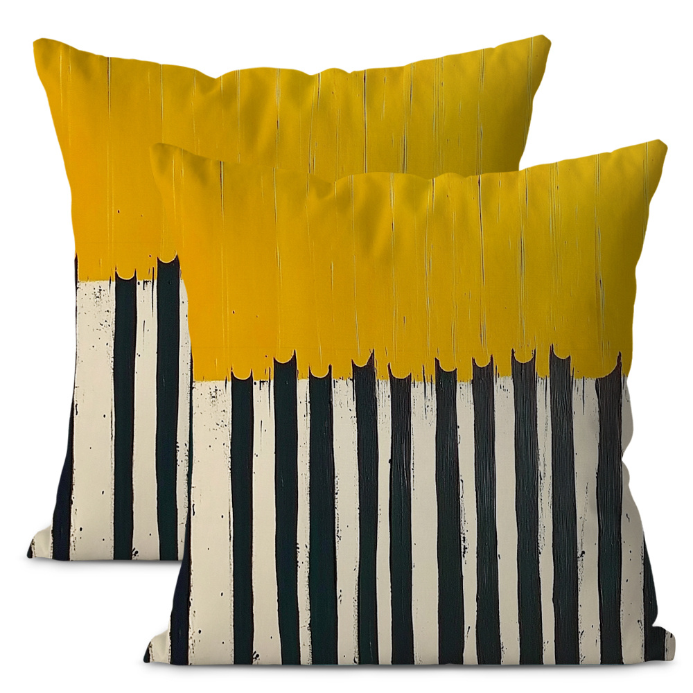 

2-pack Contemporary Abstract Striped Throw Pillow Covers, 18x18 Inches, Soft Polyester, Machine Washable, Zipper Closure, Decorative Sofa Cushion Cases For Living Room, Bedroom, Car - No Insert