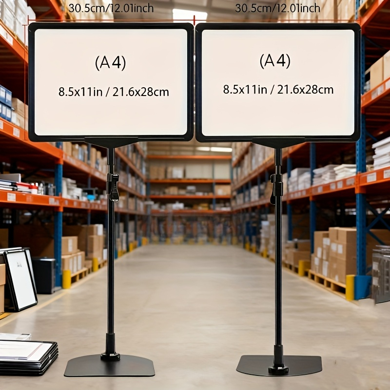 billboard stand adjustable a3 a4 a5 double sided poster price display sign with stable metal base and clear viewing window billboard stand vertical display stand for indoor use durable metal and plastic frame for menu