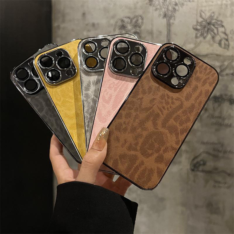 Husă Telefon - Husă Cool cu Imprimeu Leopard din Piele Ecologică Placată, cu Protecție Completă pentru Apple iPhone 17/16/15/14/13/12 Pro Max și Protecție Cameră