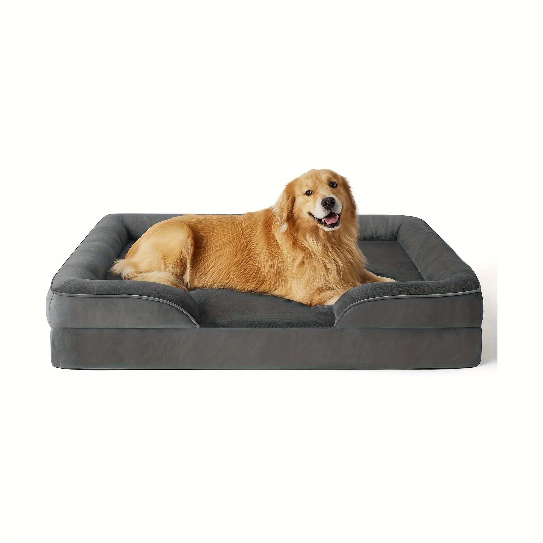 TEMU Orthopedic Memory Foam Dog Bed For Medium To For Large Dogs | Xxl Dog Beds For Large Dogs With 65d High Density Support | Dog Sofa With 10cm