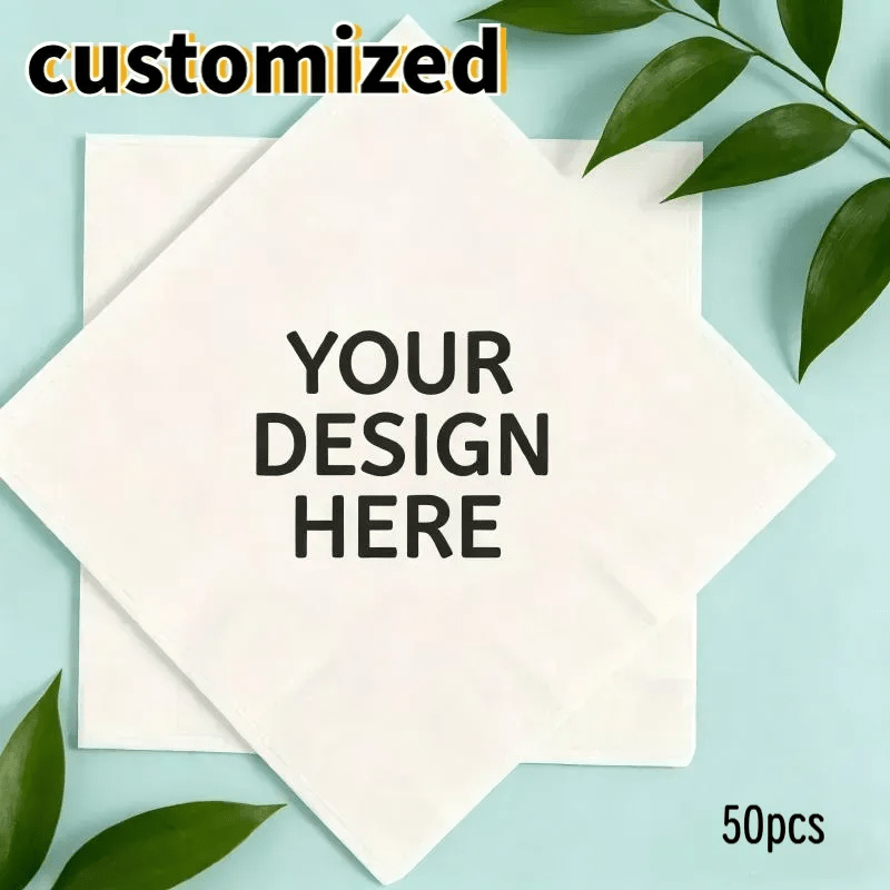TEMU Customized Napkins, Themed Party Napkins, Cocktail Napkins, Can Print Your Pictures/text/logo, Suitable For Corporate , Restaurants, Hotels,