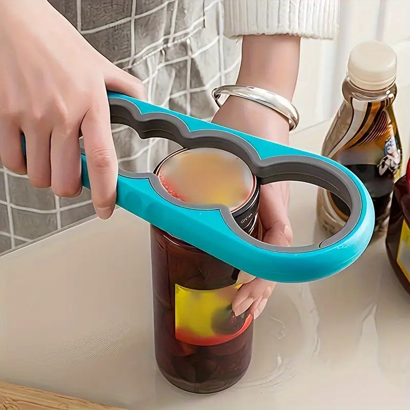 all in one portable bottle opener suitable for   sizes of beer caps multi functional non slip can and jar opening tool   non slip cap opener red and gray abs plastic kitchen gadget suitable for beer   etc