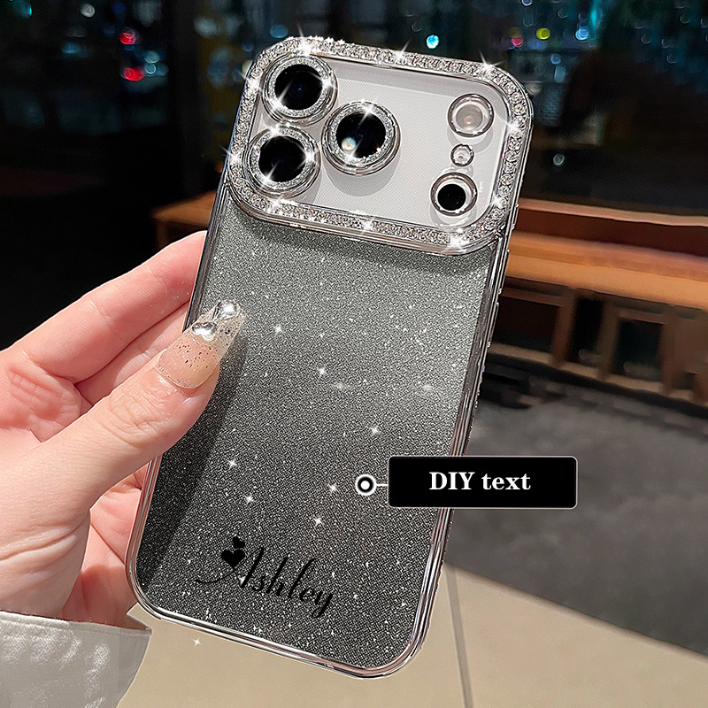 Custom DIY Name Sparkling Rhinestone Phone Case Suitable for 17 Pro Max, 15, 16 Pro Max, 13 Pro, 12 Pro Max, And 14, Personalised Phone Case With Strap, Phone Case, Handy Cover